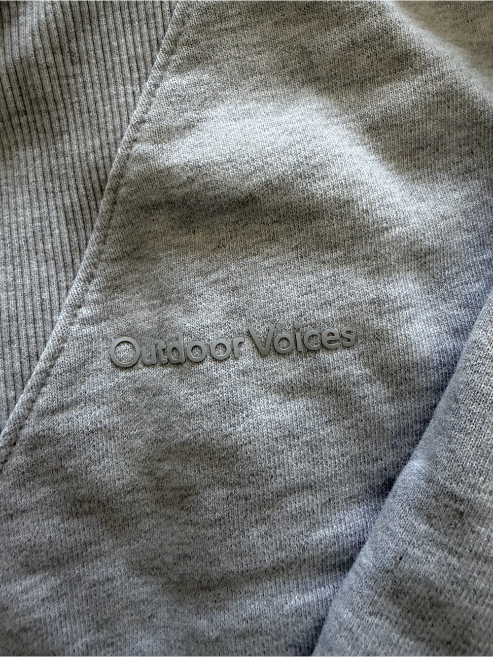 Outdoor Voices Clean Girl Grey Athleisure Half-Zip Sweatshirt XS Like New - Picture 2 of 9